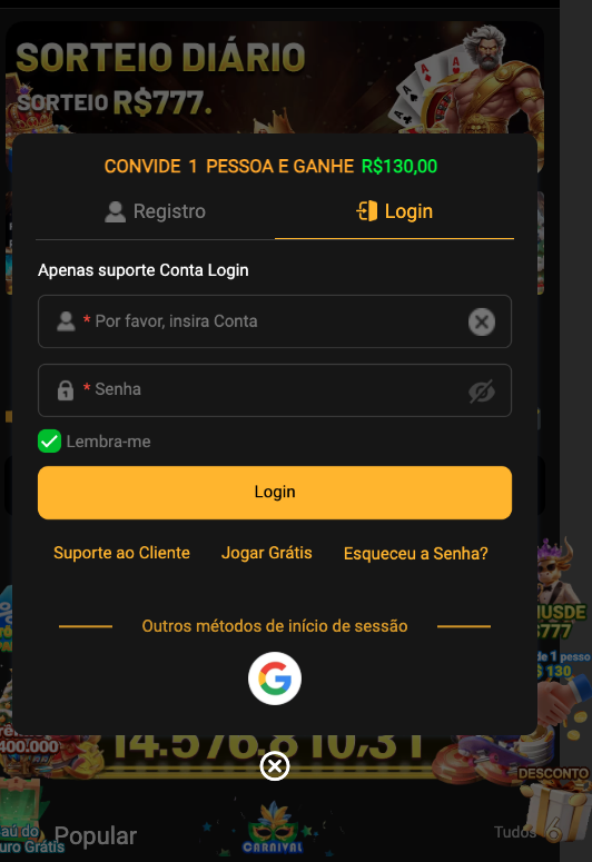 Aplicativo móvel BET16